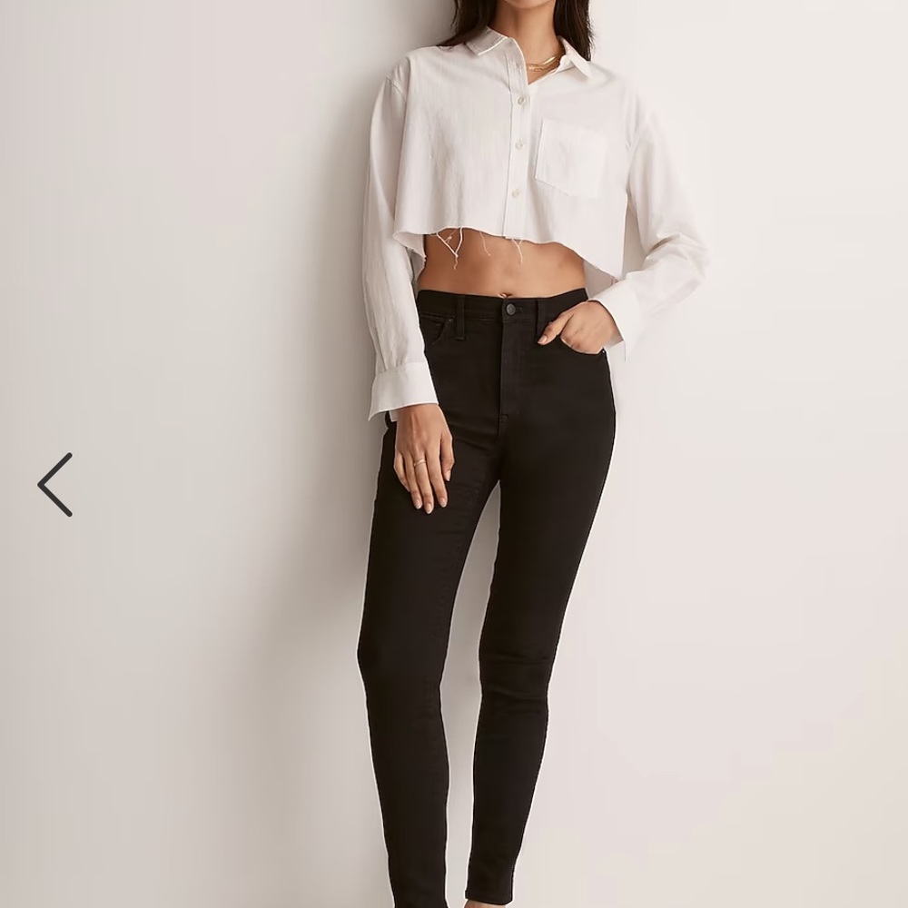 Madewell black high rise 10” skinny